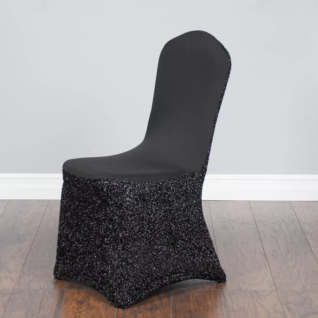 Black Glitter Chair Cover Shiny Stretchy Spandex Slipcover Sequin Chair Covers For Weddings Banquet Party