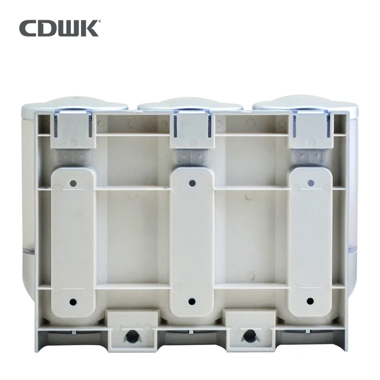 200ml X 3 Three Chamber Wall Mounted Bathroom Shampoo/Conditioner/Soap/Shower gel Dispenser