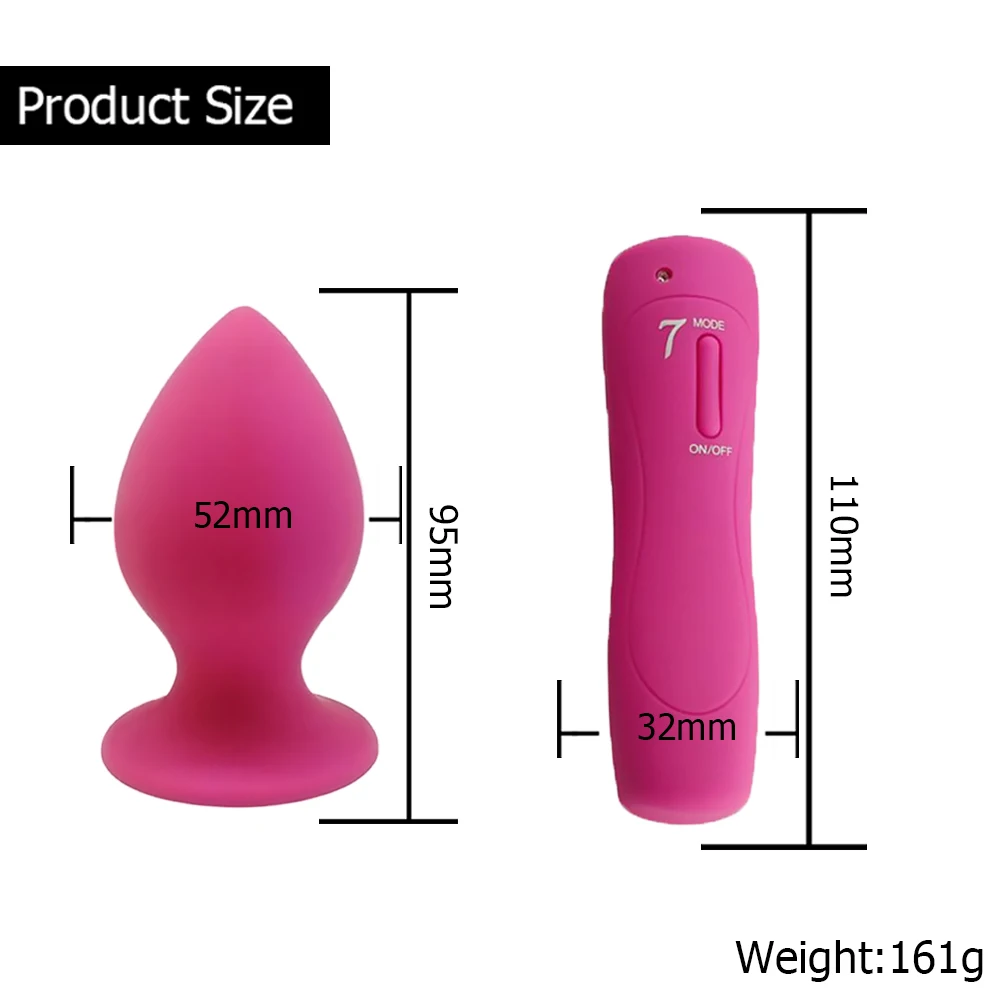
Strong Sucker Waterproof Medical Silicone 7 Vibration Modes Women Men Anal Vibrator 