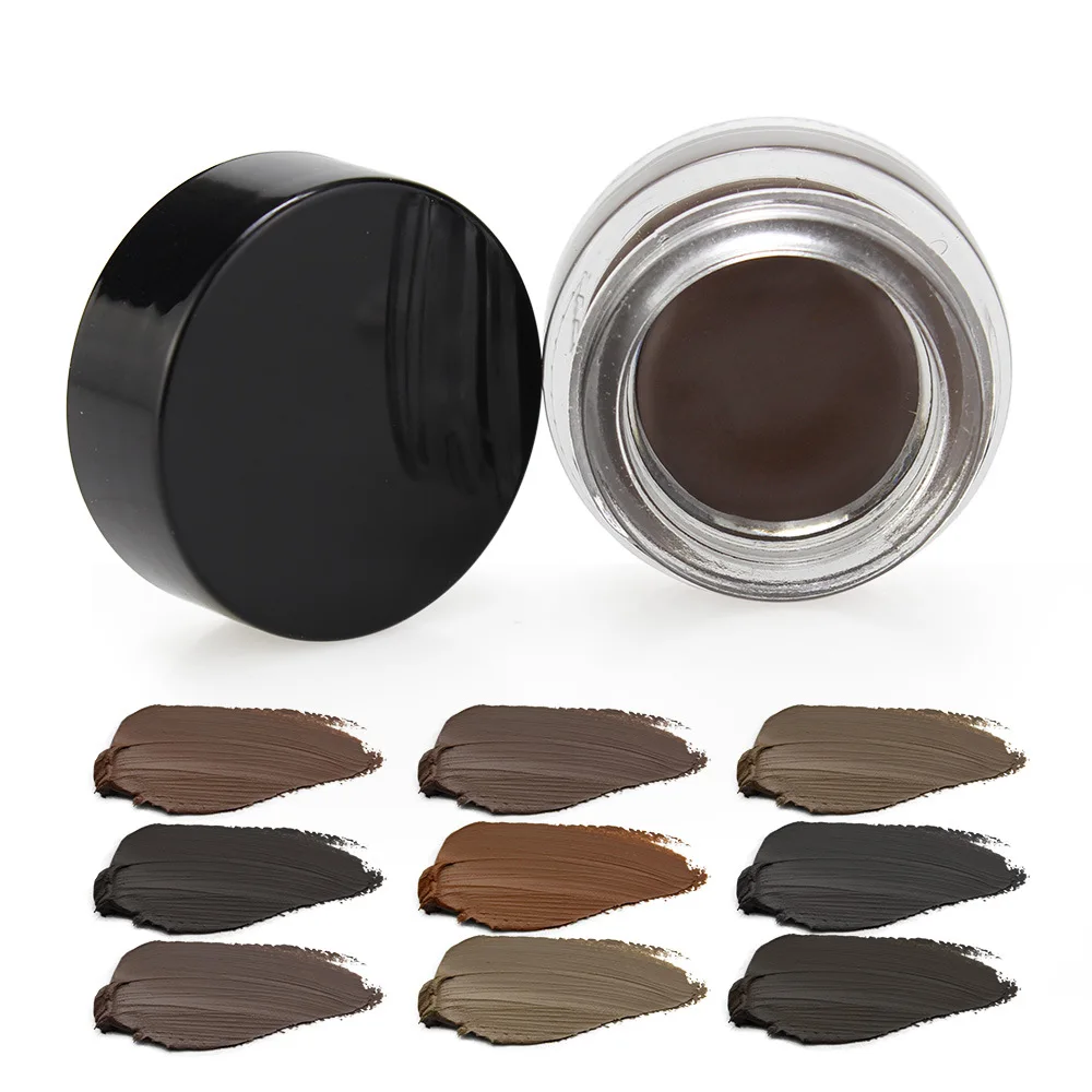 Wholesale 10 Color Waterproof Eyebrow  Cream  Your Own Brand Eyeshadow Gel  Non-Blooming Shaping Liquid Eyebrow Pomades