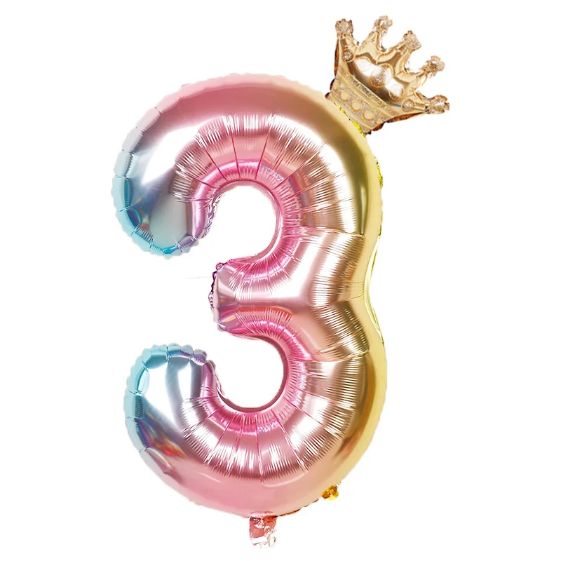 32inch Number Foil Balloons Digit Air Balloon Kids Birthday Party Wild One Decorations Figure Baby Shower Boy Girl Gifts Globos