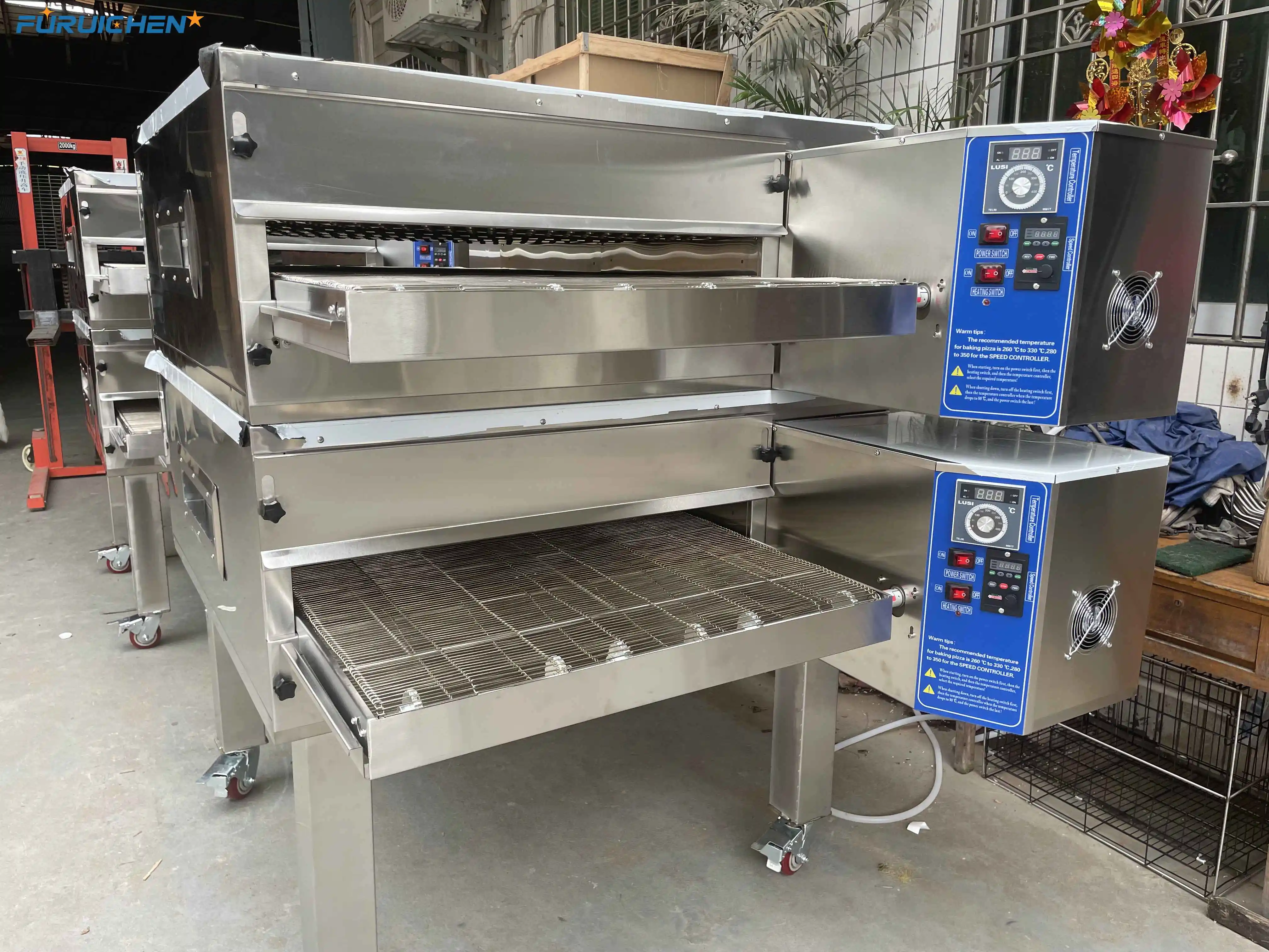 Furuichen 43.31inch Commercial Gas New Product Golden Supplier Stone Pizza Oven For Bakery & Restaurant