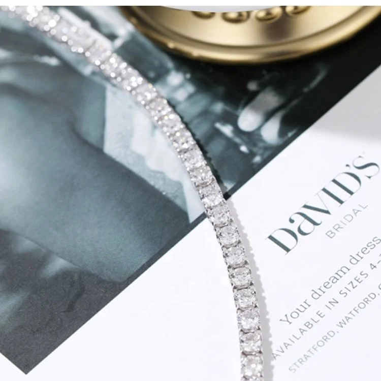 3.5mm 0.2ct lab diamond bling Fine jewelry 18k solid gold  tennis Bracelet