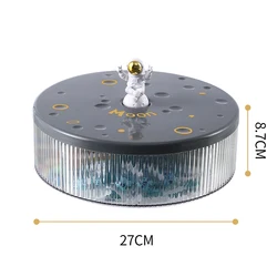 Space astronauts dried fruit compartment candy snack plate rotating creative separation with lid seal living room fruit plate