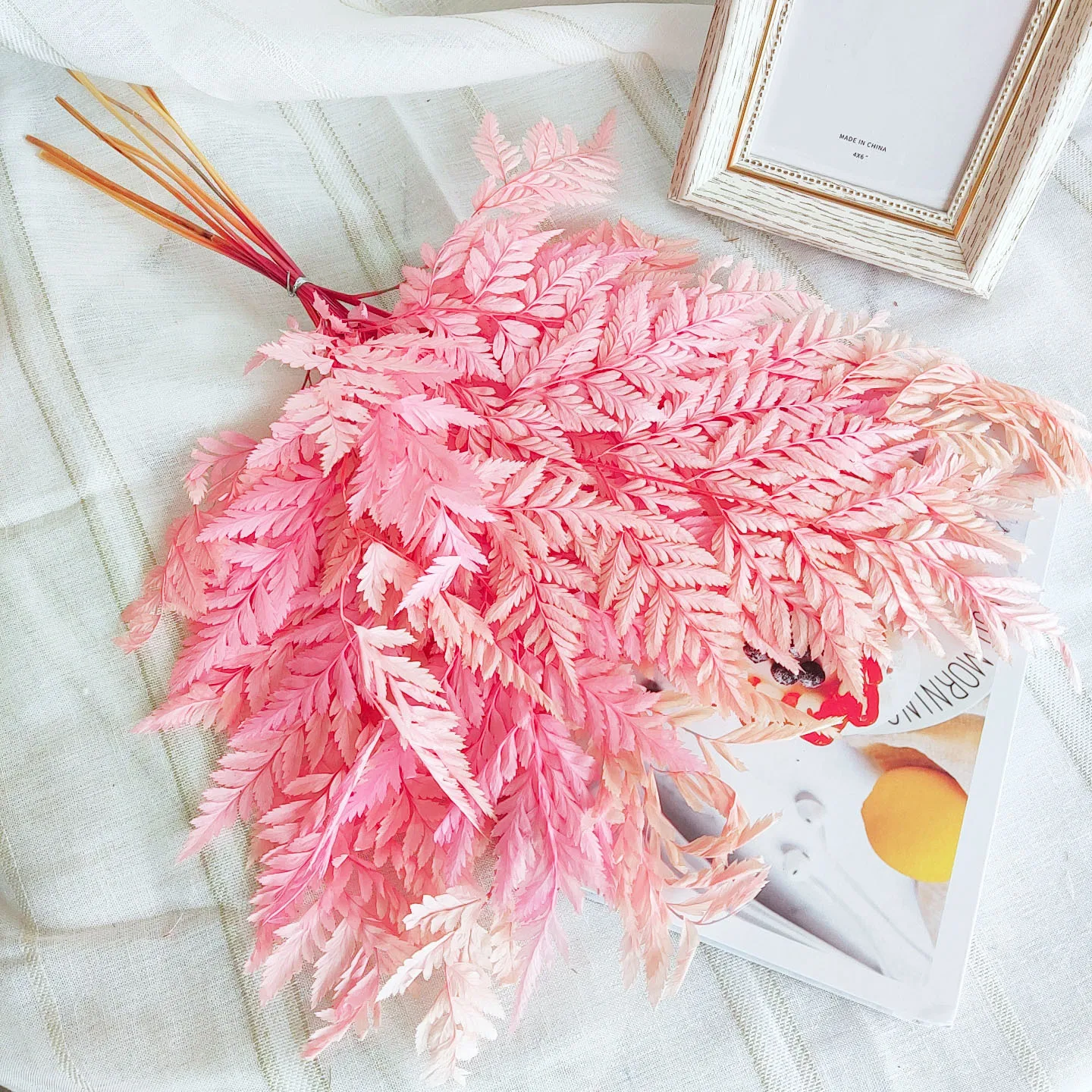 Decorative Flowers Wreaths And Plants Realistic Fern Leaf Dried Ferns Plants Faux Preserved Fern Leaves For Garden