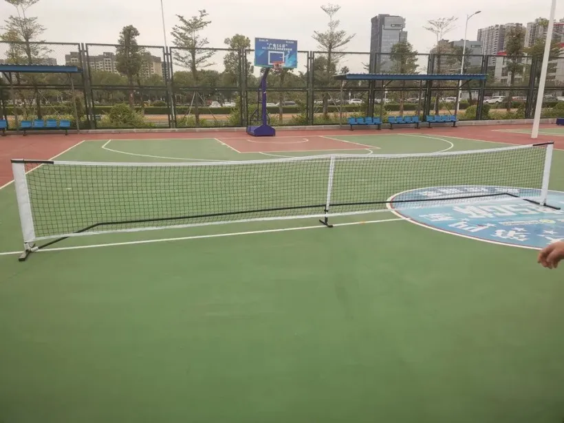 TY-1035C Custom 22 foot pickleball net and 4 pickleball rackets 4 pickleball sets