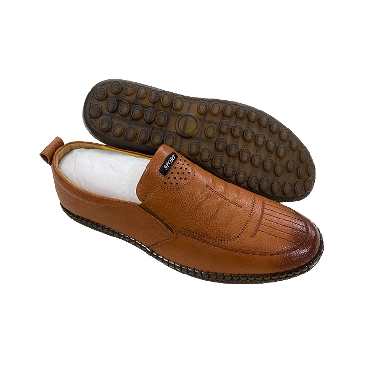 Wholesale Price Custom Business  Loafers Comfortable Brown Mens Genuine Leather Shoes