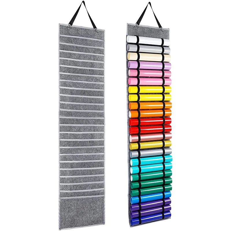 Vinyl Roll Felt Rack, Vinyl Storage Organizing Felt Rack Wall Mount, Gift Wrap Felt Organizer