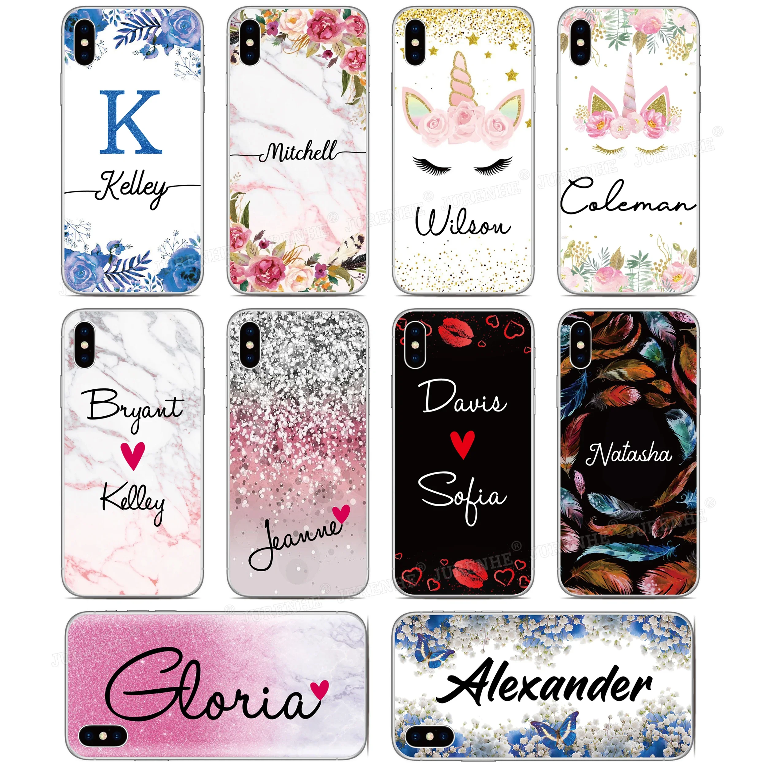 Custom Name Phone Case Samsung Galaxy A70 A60 A50 A40 A30 A10 A10E A20E A41 Note 8 9 10 S8 S9 S10 Plus