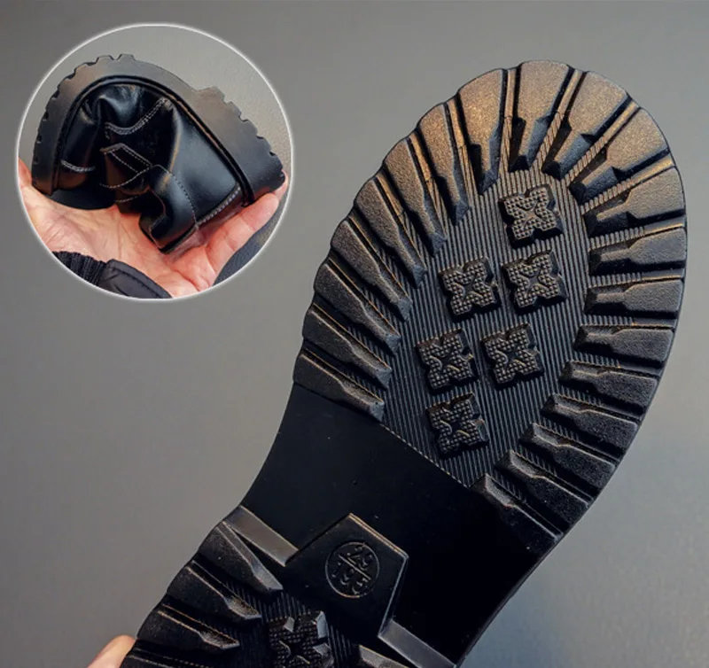 G003 Hot Sale Large Size Customized Children Black Leather Dress Shoes Boy Kids Uniform Stock Shoes Back to School Shoe for Boys