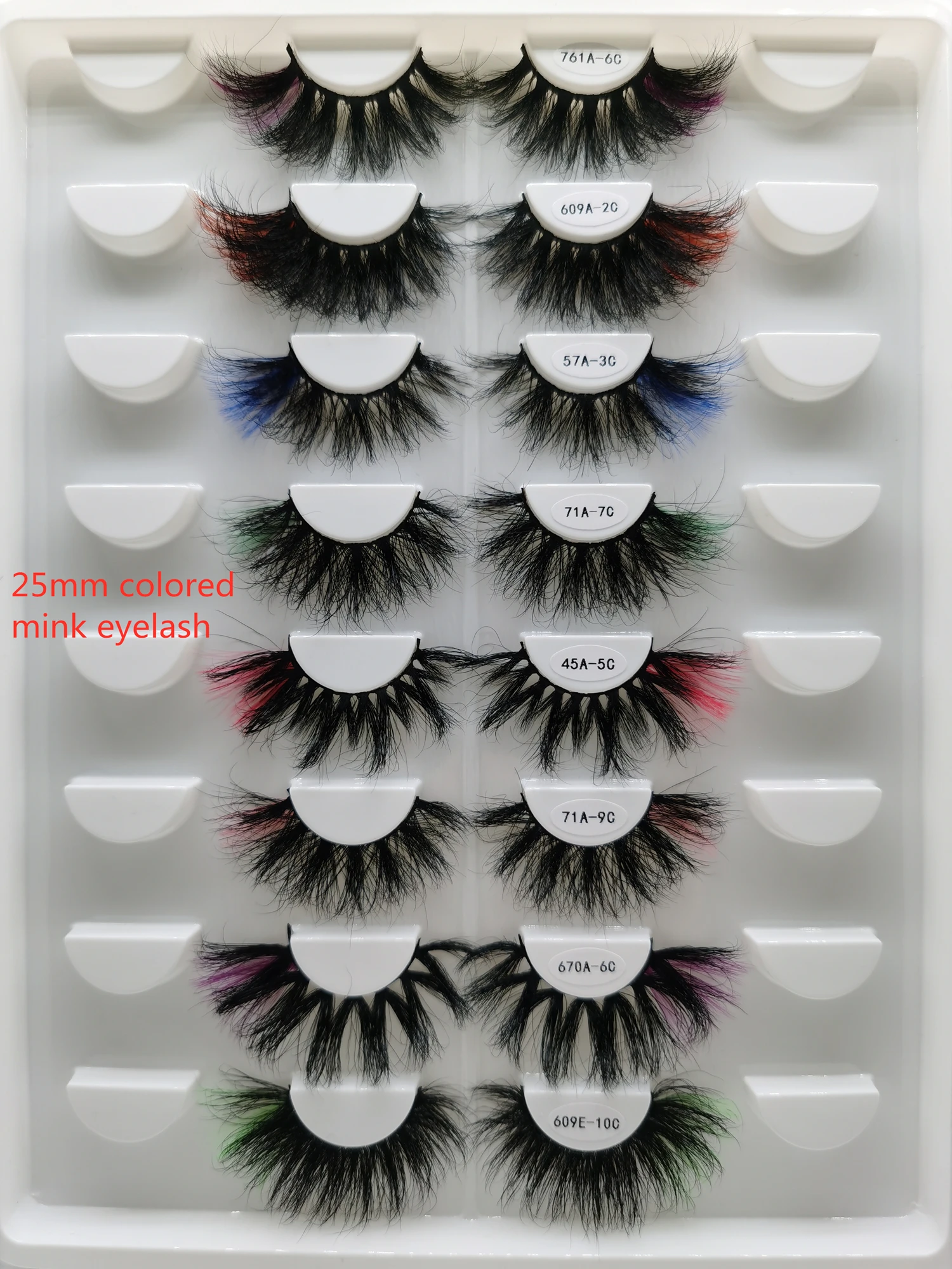 3d 20mm 25mm best seller colored real strips mink eyelashes with different colors