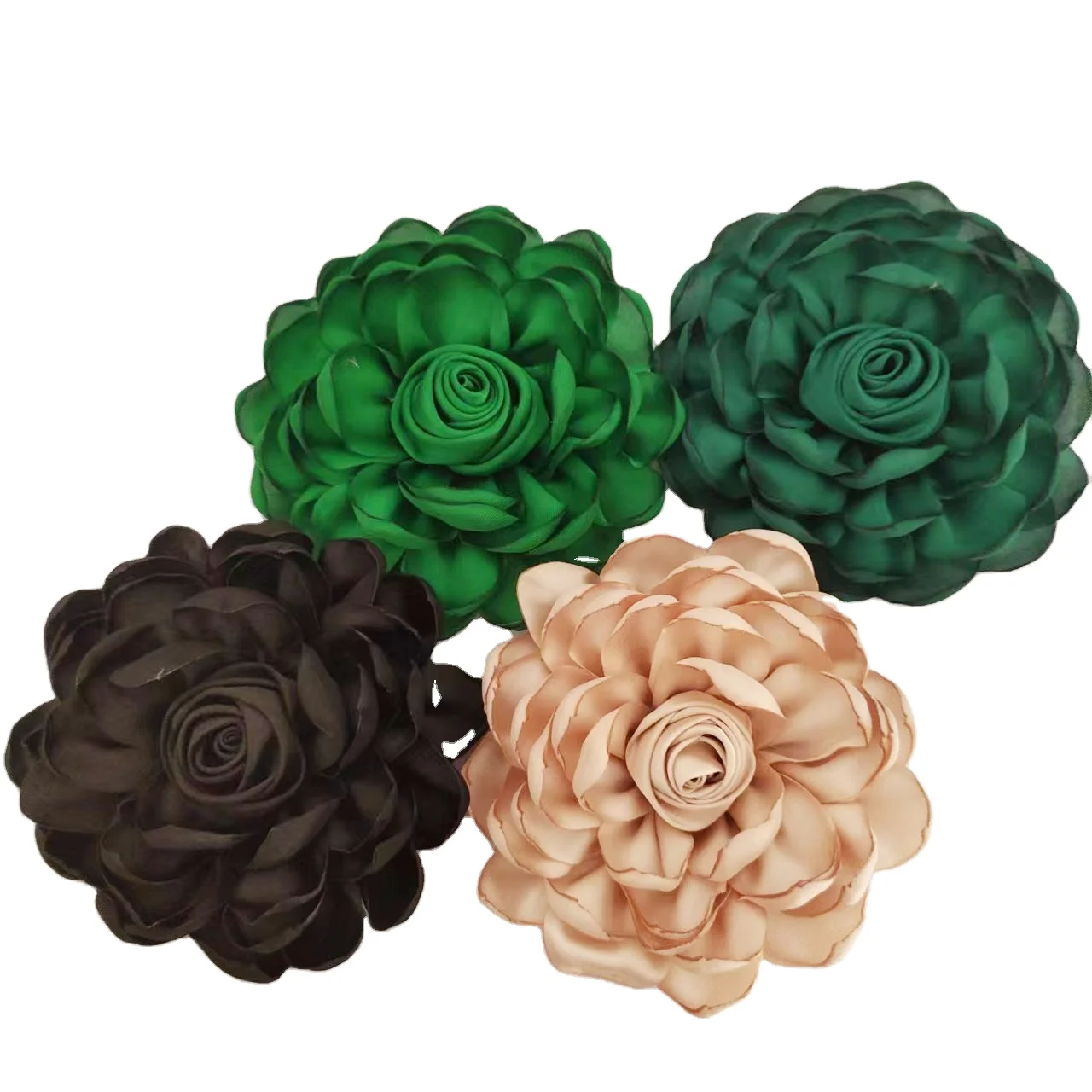 10 cm hot sale fashion design 3d fabric flowers,large satin flowers for headbands,pretty bloom for decorative