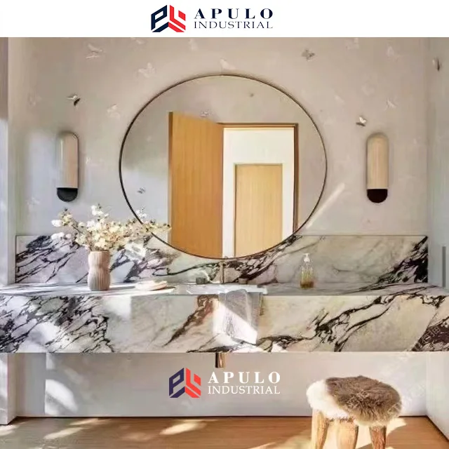 Luxury Calacatta Viola White Marble with Purple Vein Slabs For Kitchen Countertop And Bathroom