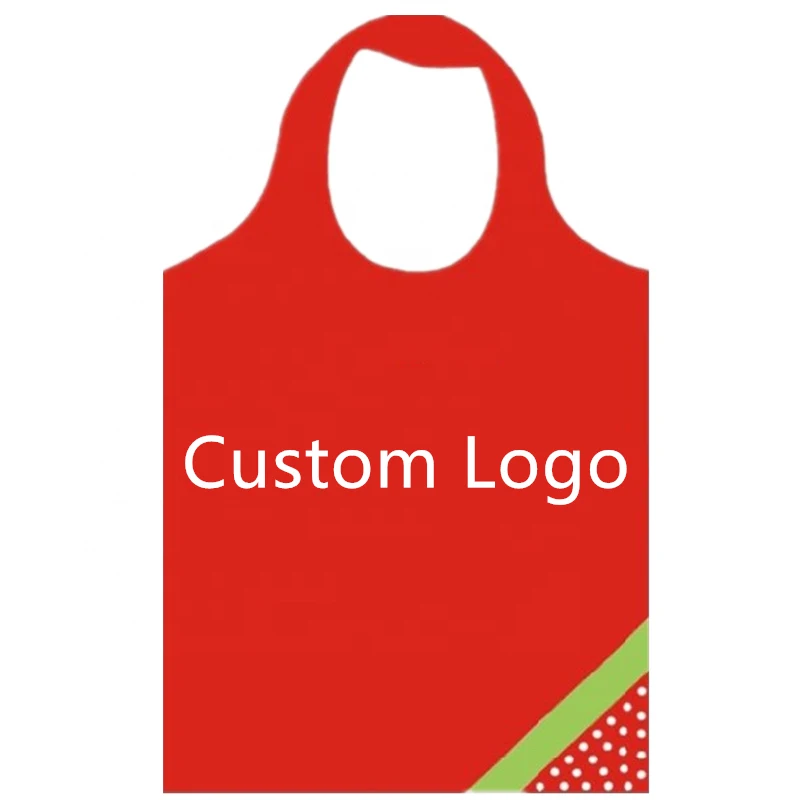 Chiterion Fashion Mini Promotional Foldable Reusable RPET Fruit Strawberry Shopping Tote Bags Grocery Shopper Pouch Storage Bags