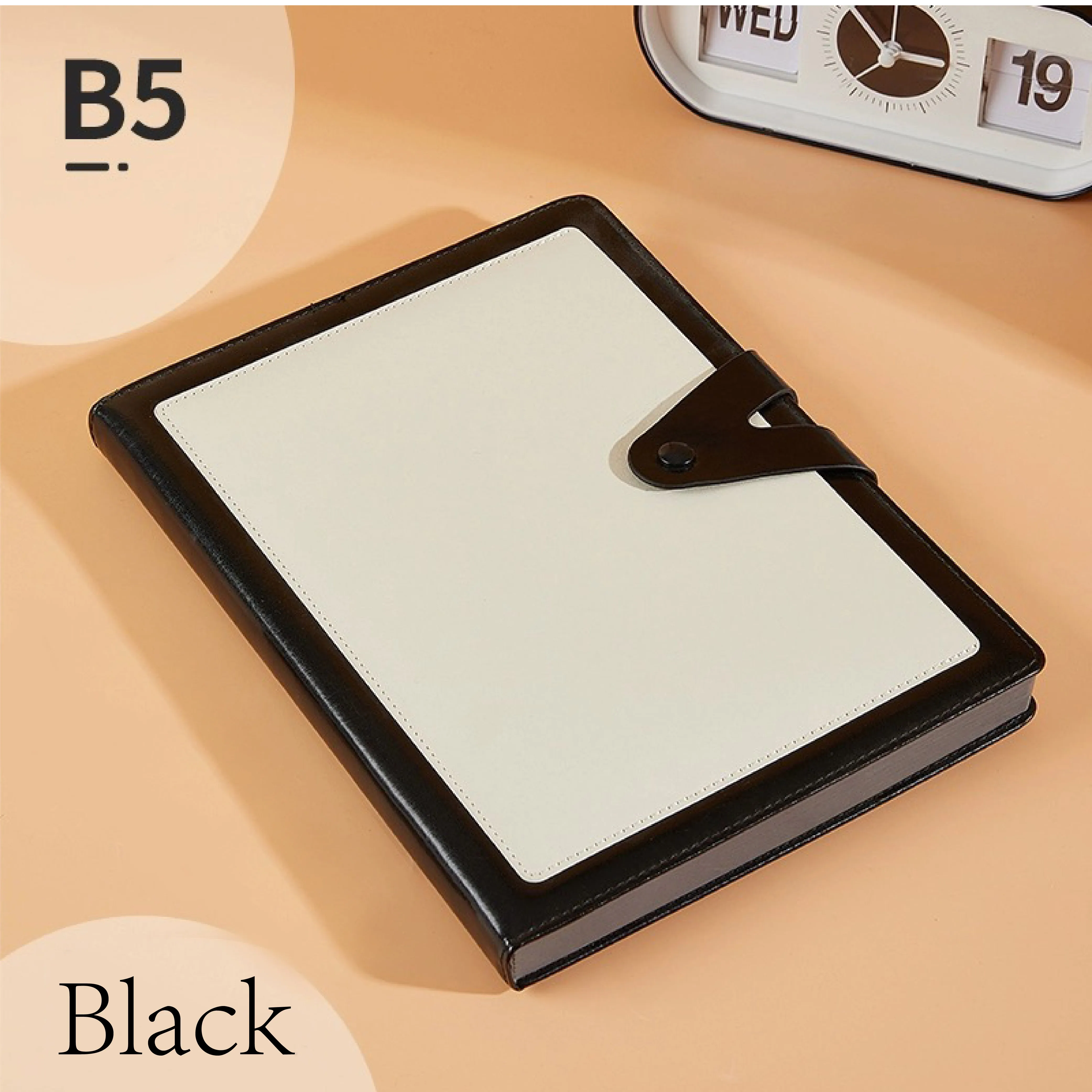 New B5 Budget Planner Customizable Diary Print Edge Journal Colorful PU Leather Notebook with Pocket Magnetic Buckle Notebook