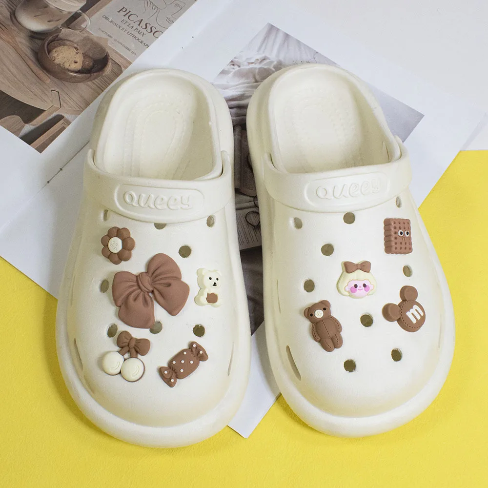 Популярные аксессуары 2023 croc charmsDIY с молочным чаем, милые Мультяшные Мягкие Пластиковые Подвески croc для детей
