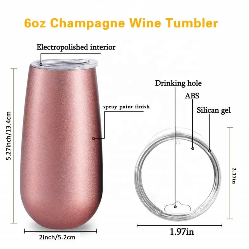 New product ideas 2024 gift sets Custom Logo Double Wall Tumbler Stainless Steel 6oz champagne flute tumbler cup