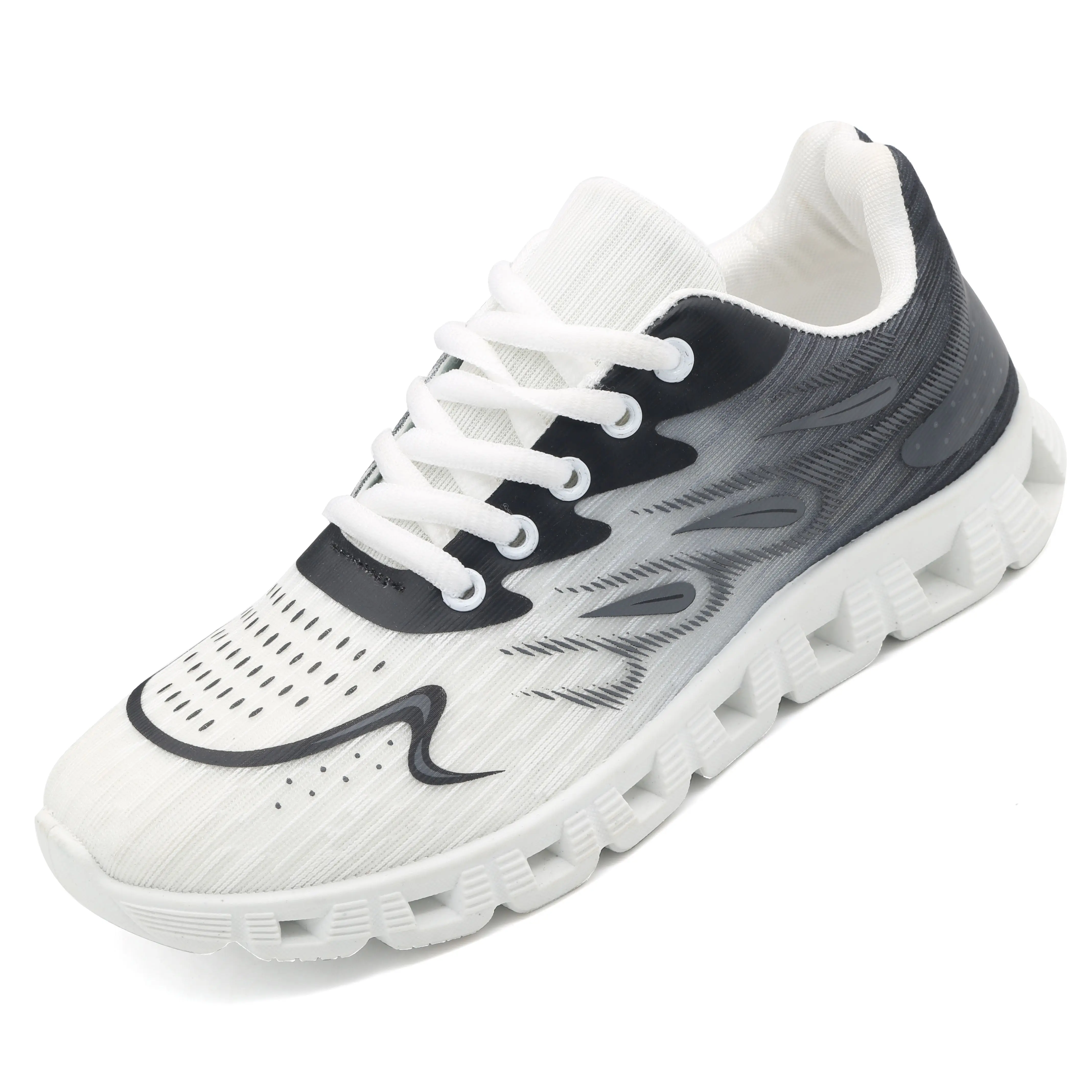 new design jacquard upper  running shoes with glue printing with pvc outsole for kids lady gentlemen lace-up shoes