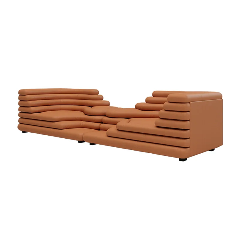 New Design Leather Floor Modular Italian Sofa Set Modern Corner Sitting Couch Bed Luxury Home Sectional Living Room Furniture