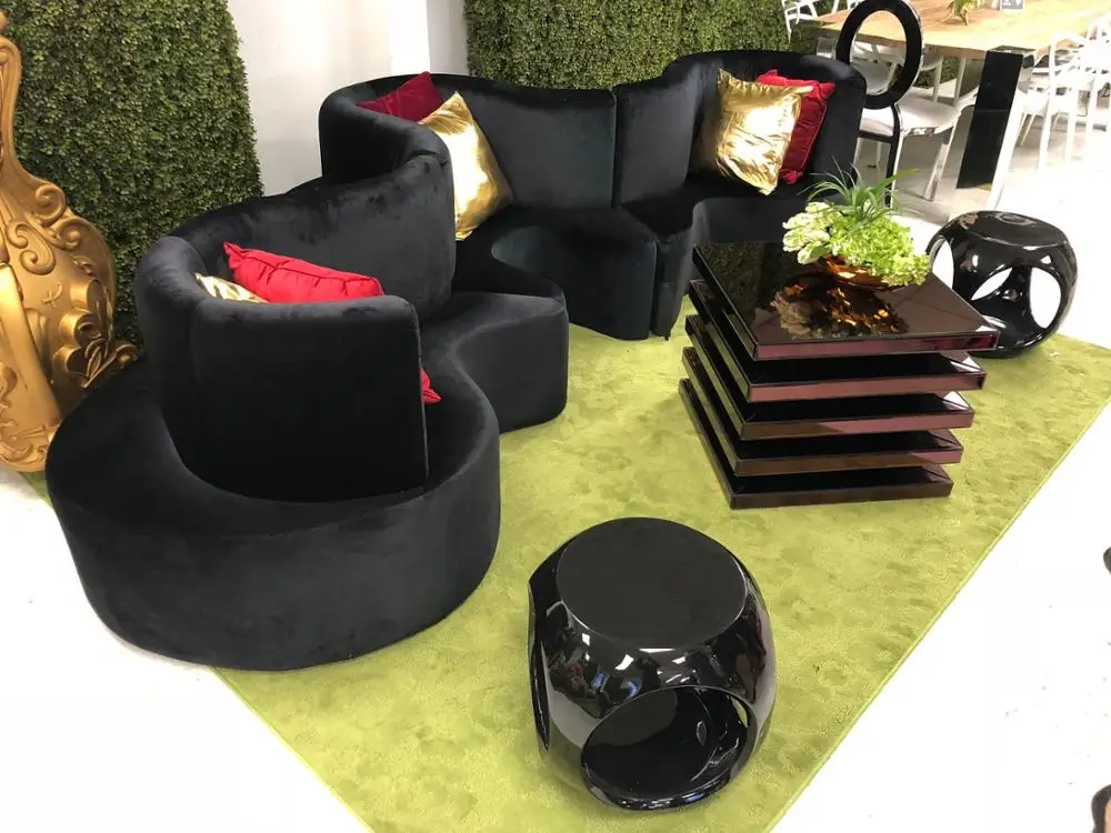 Made from SinoFur Newest design serpentine modular sectional sofa