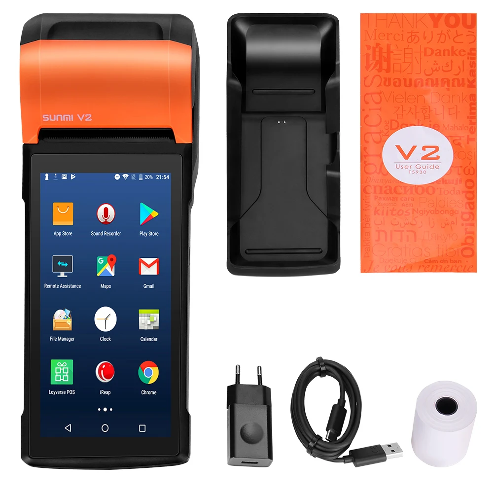 Factory direct multi-function pos printer SUNMI V2 Android receipt printer can print 58mm handheld terminal