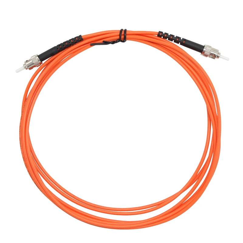 VCOM High Quality Fiber Optic Patch Cord With ST To ST Connectors Indoor FTTH Round Drop Multimode Simplex Fiber Patch Cable