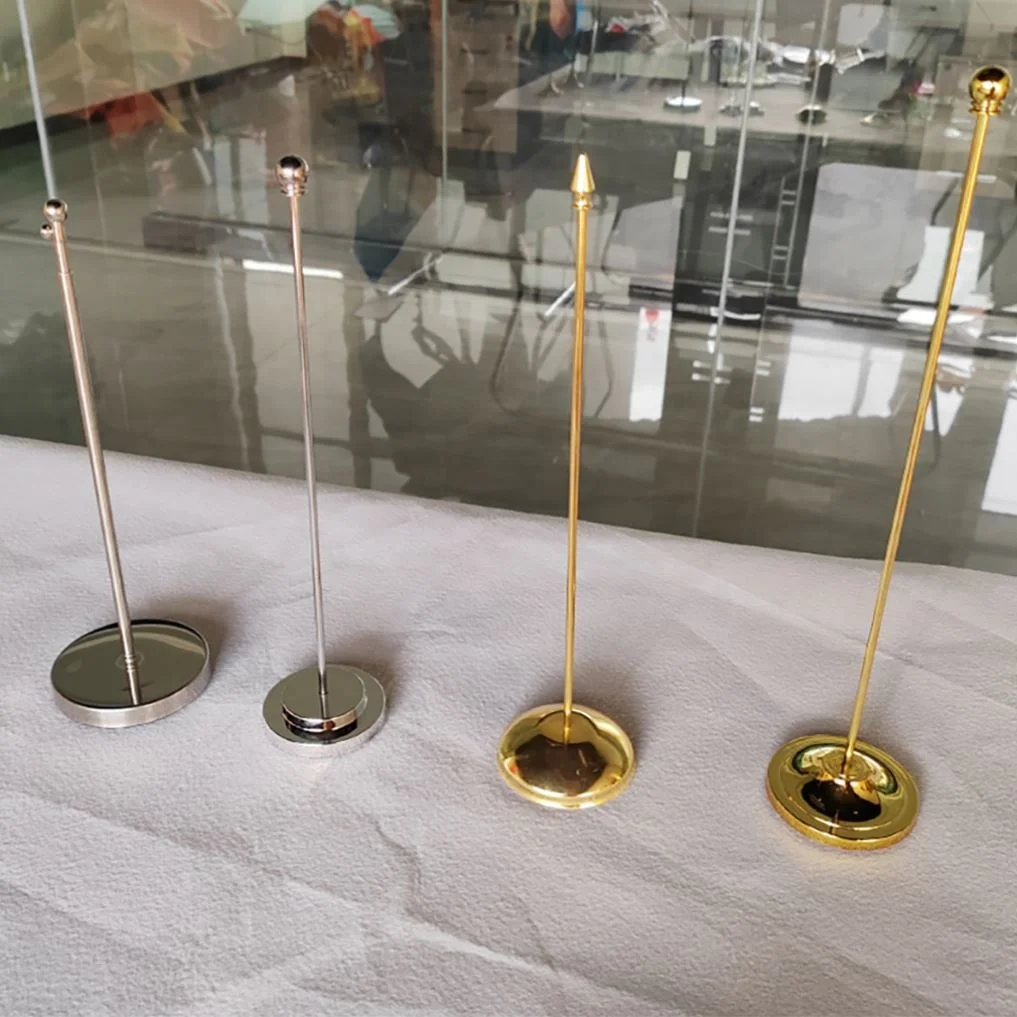 Indoor Flagpole Holder Factory Price Office Table Flag With Pole  Gold Silver Flagpole Indoor Flag Pole Metal Flagpole Base