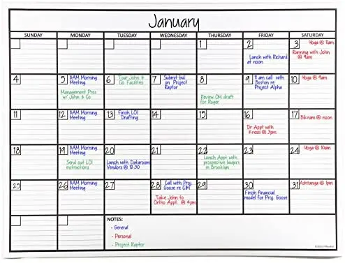 Custom Made Personalised Magnetic dry erase Calendar Fridge Magnets