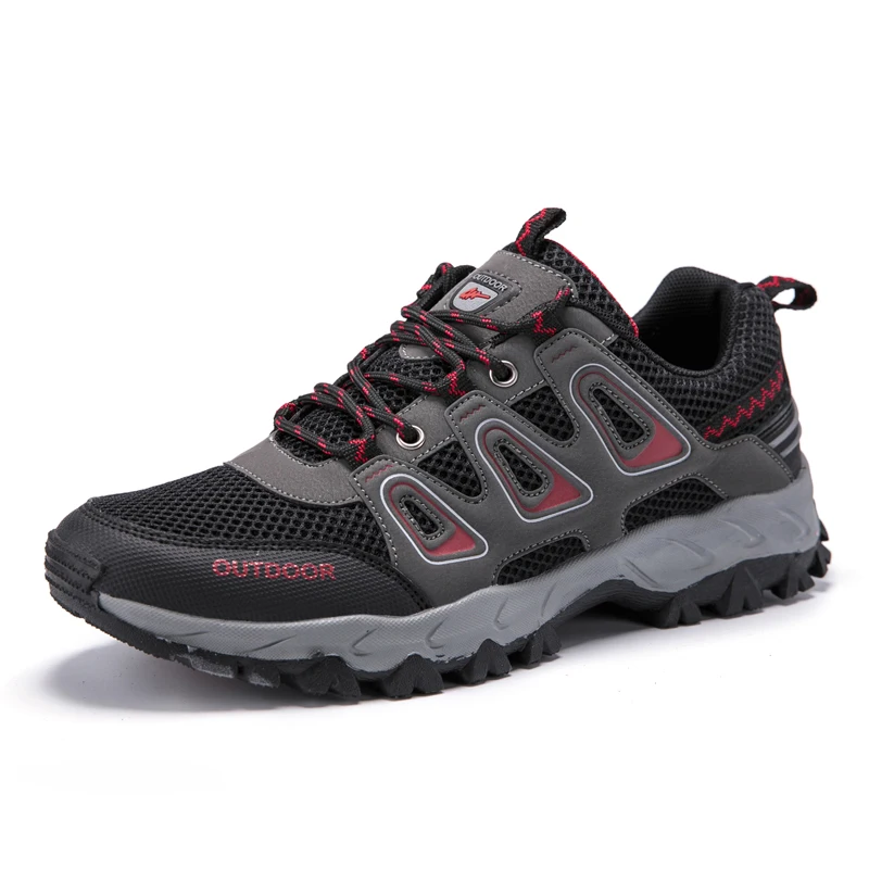 
Hiking Shoes Men Walking Running Sneakers Non Slip Mesh Comfortable Low Heel Boots for Gym Athletic Work Trail Trekking 