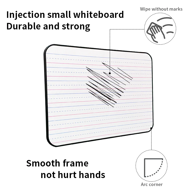 3101Amazon hot sale customized whiteboard four line three Plastic Frame dry erase lapboard