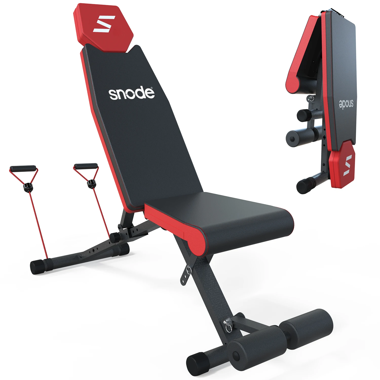 Snode Hot Selling Adjustable Fitness Bench Gym Use Customizable Color Rich Weight Bench with Squat Rack Cheap Durable Home Metal