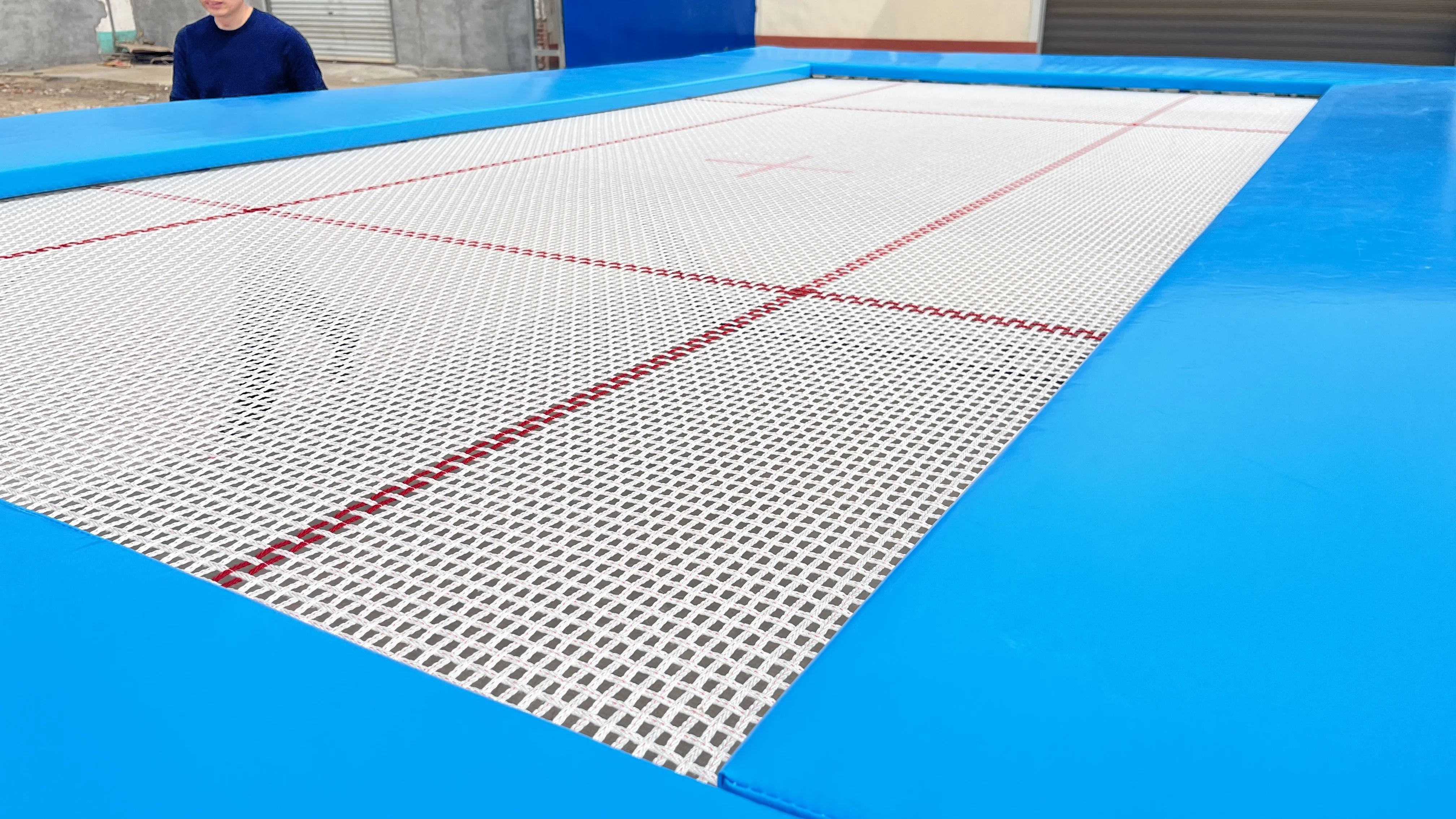 Best-selling professional red gymnastics trampoline mat fitness training trampoline fabric