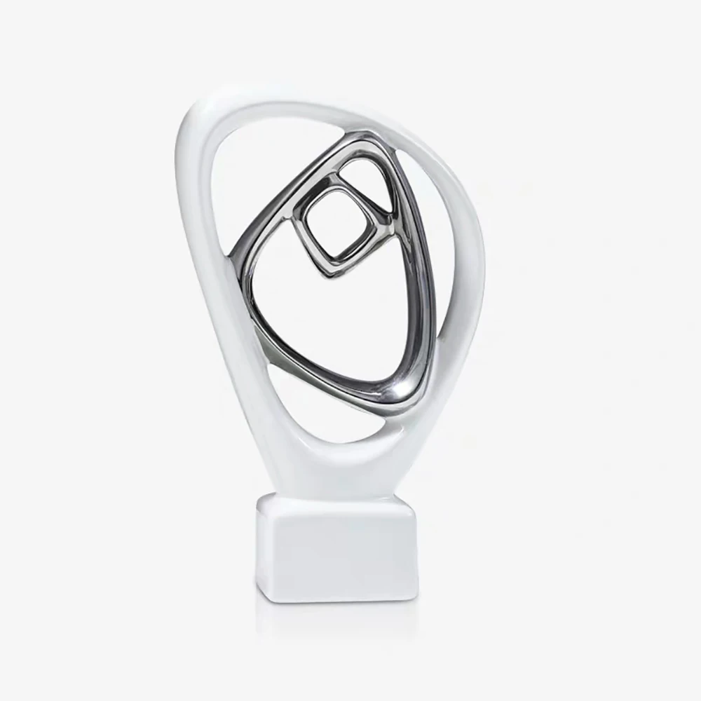 Northern Luxury silver plated decorative Porcelain Ornaments Home Decor Office Hotel Porch Creative ceramic decoration for home