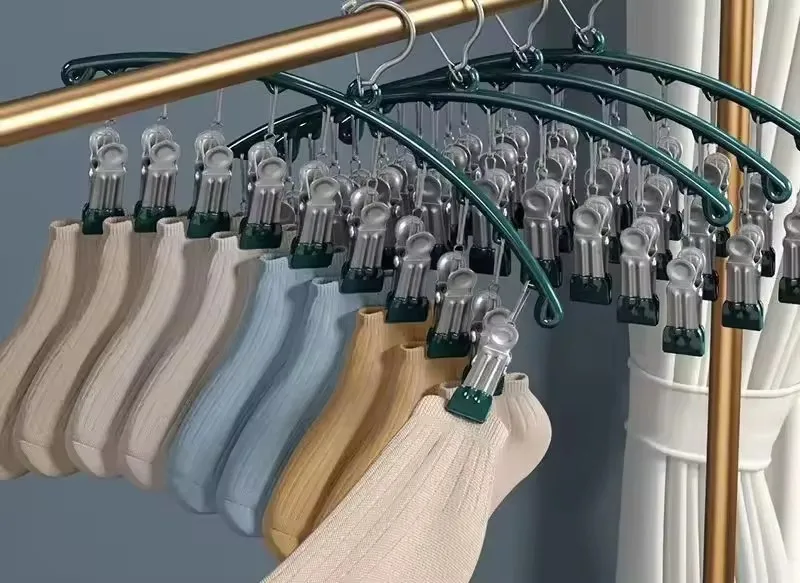 Stainless Steel Socks Clip Clothes Rack Drying Rack Laundry Baby Clothes Underwear Socks School Student Office Rack