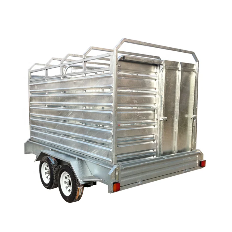 Farm tractor trailer cattle housing design with suspension system