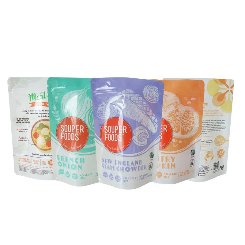 Factory Direct Sale Durable Nylon Stand up Soup Pouch Sauce Packaging Cooking Plastic Doypack Zipper Bag