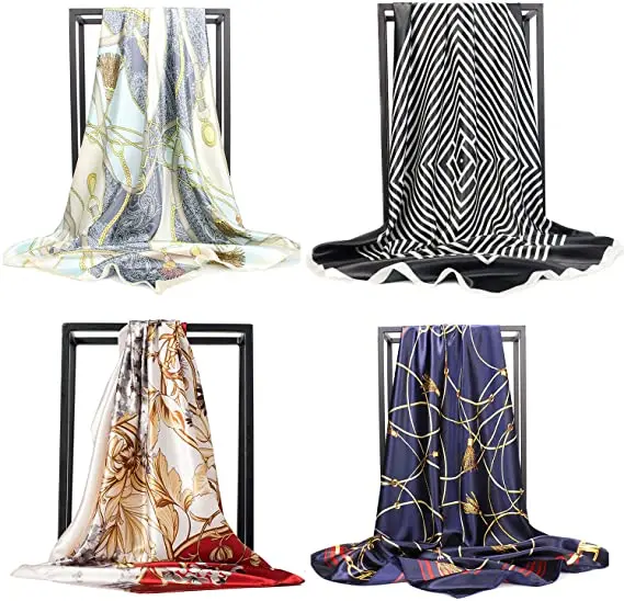 Оптовая продажа Wensli печатный индийский индивидуальный принт чистые головные шарфы роскошный саржевый Шелковый женский шарф для