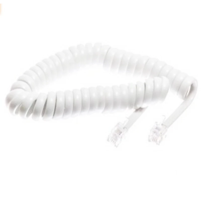 Telephone cord white PVC OFC 4C 2C 6C 8C auto control spiral cable traction control curly electrical cable