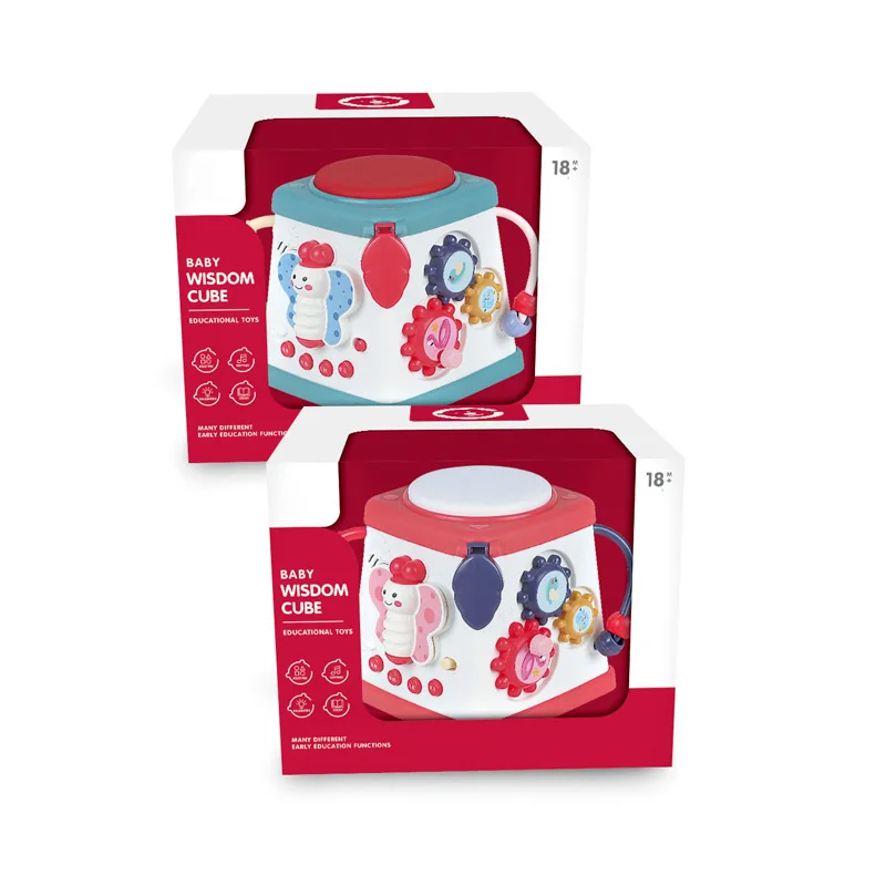 6 IN 1 Early Educational Baby Activity Cube Block Musical Drum Toys Set
