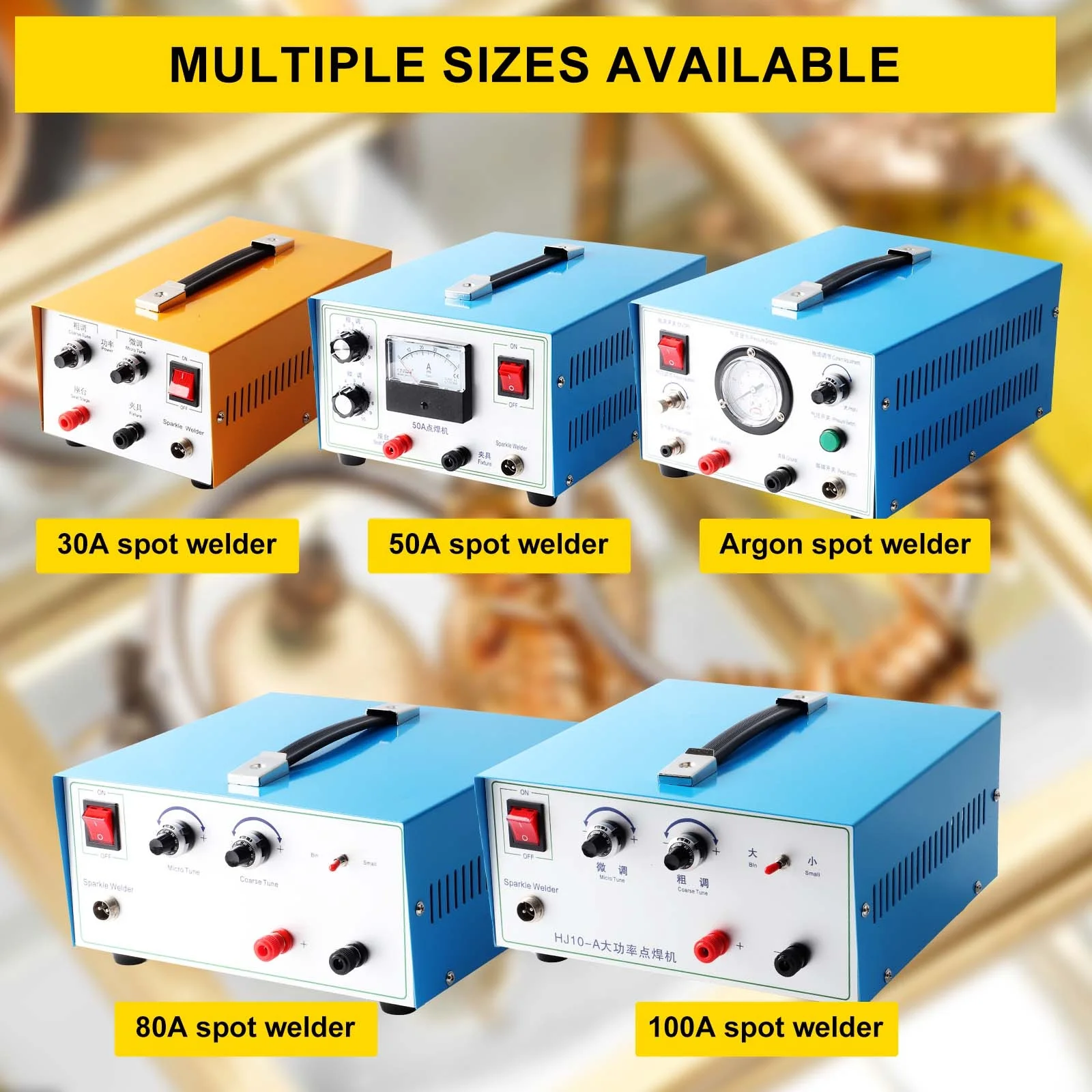 30/50/80/100A Pulse  Argon Spot Welder Portable TIG Jewelry Spot Welding Machine for Gold Silver Platinum Stainless Steel