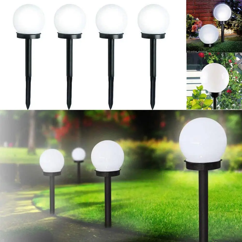 10CM ball light Hot sales cheap plastic outdoor garden pathway yard lamp solar led garden light