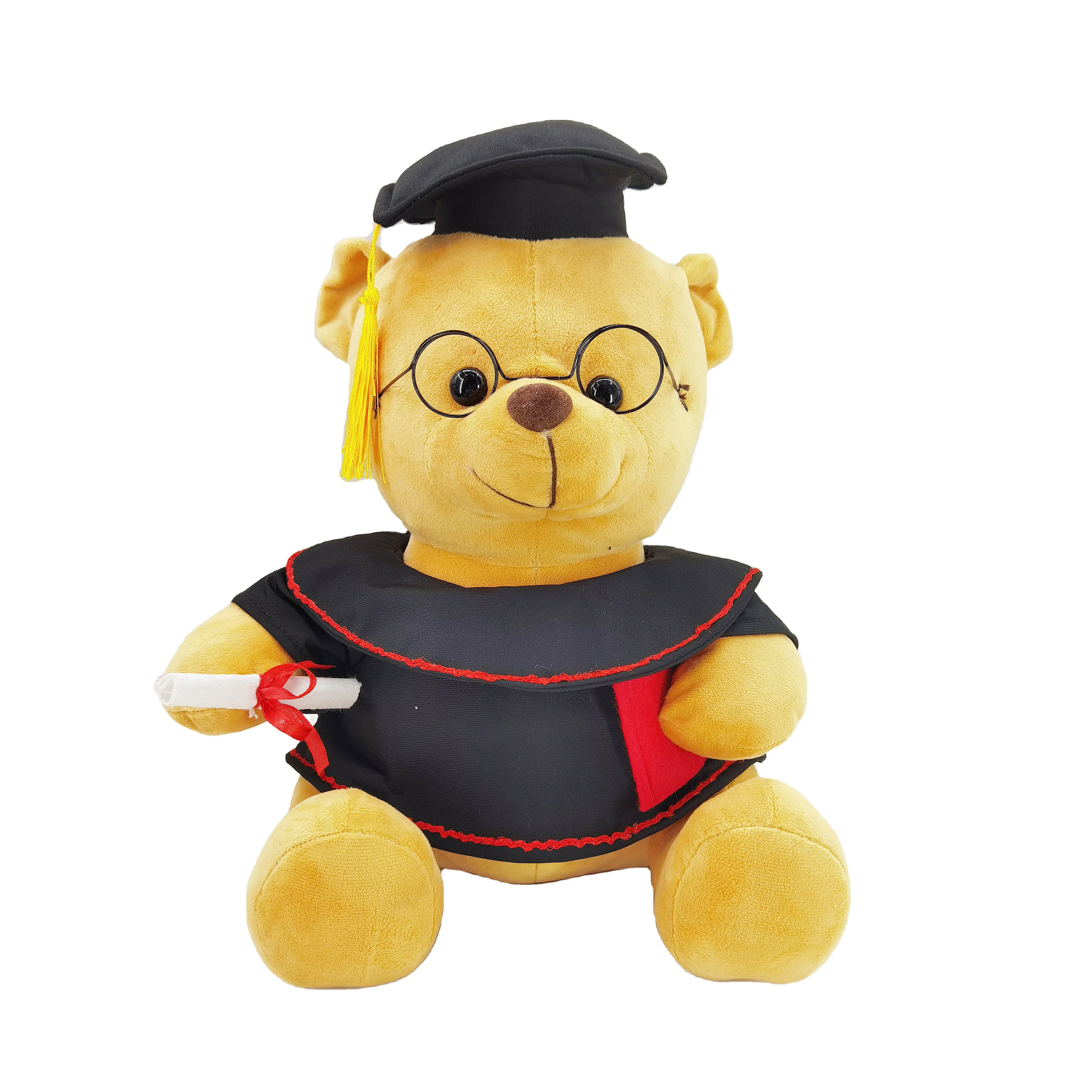 Hot Sell Graduation Gift Plush Bear Holding Certificate Keepsake Plush Bear With Glasses