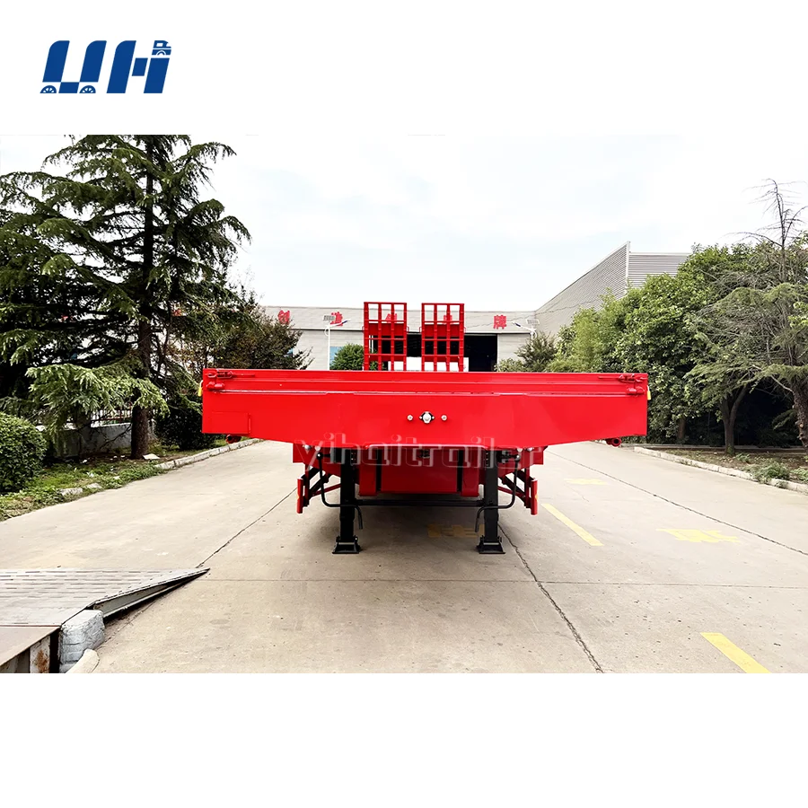 Mechanical Suspension 2/3/4 Axle Lowbed Trailer Brand Parts Low Bed Trailer 100 Ton for Africa