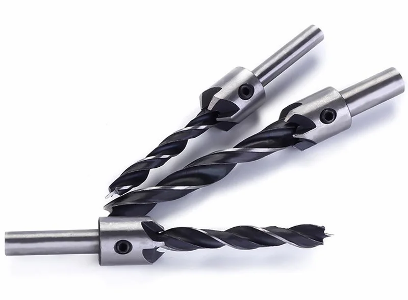 7pcs 3-Point Woodworking Countersink Drill Bits Set, Woodworking Chamfer Bits, 3mm-10mm High Carbon Steel Countersink Bit Set