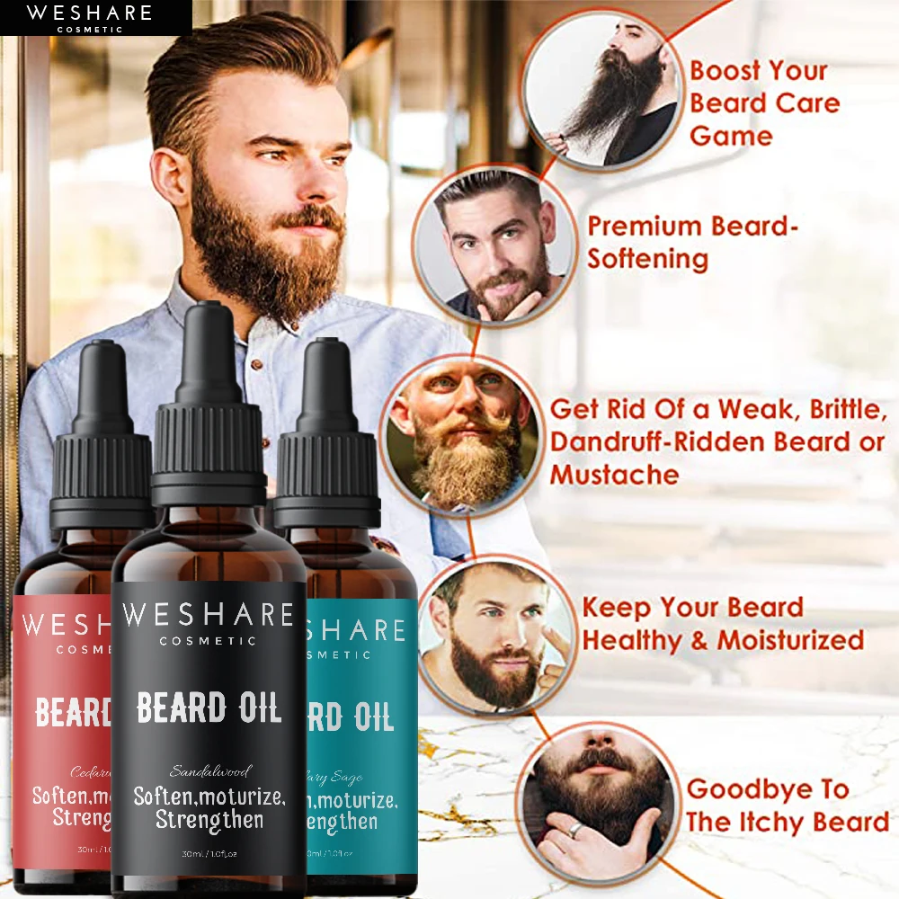 Wholesale Organic Beard Oil Growth Men Beard Butter Natural Softening Moisturizing Beard Balm Conditioner with Boxes Packaging