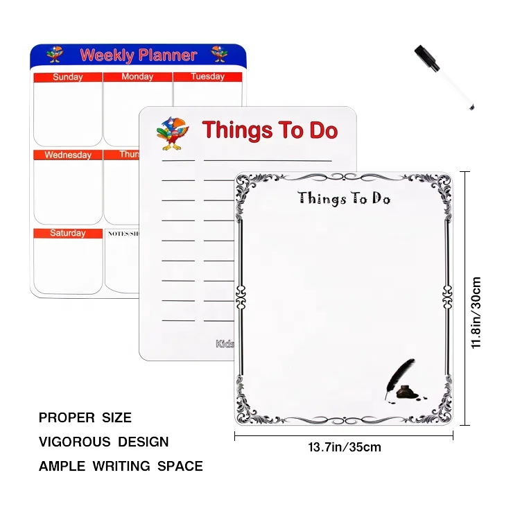 Magnetic Dry Erase Board for Refrigerator Magnet to do list magnetic week planner magnet things to do