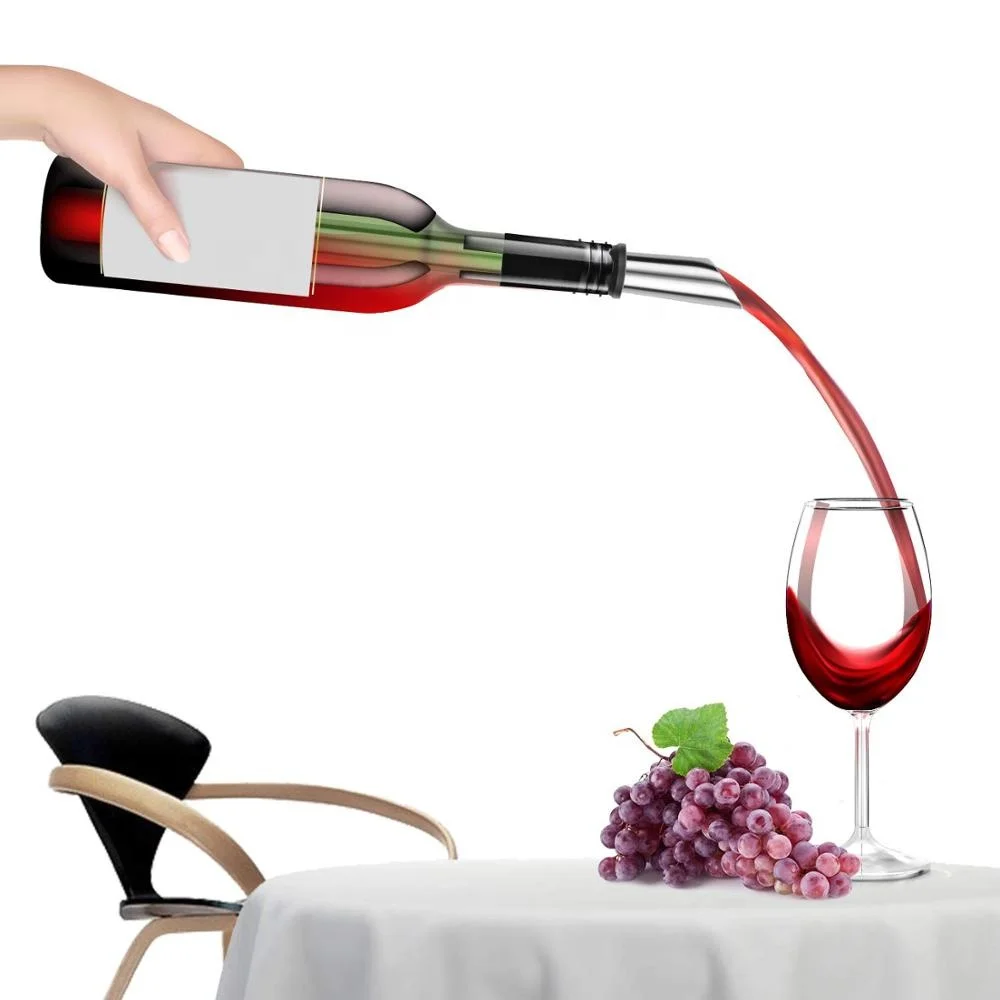Stainless Steel Wine Bottle Cooler Stick Rapid Iceless Wine Chilling Rod Wine Chiller with Aerator Pourer
