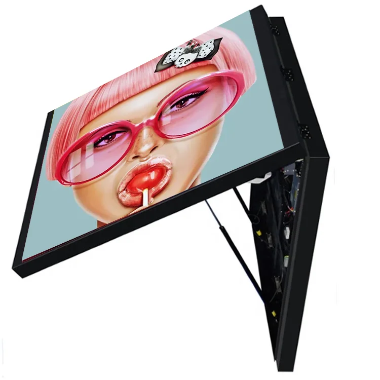 P6 P5 P4 Outdoor Front Open LED Cabinet Screen Advertising LED Display LED Wall Panel Custom P2.5 flip up double face screen