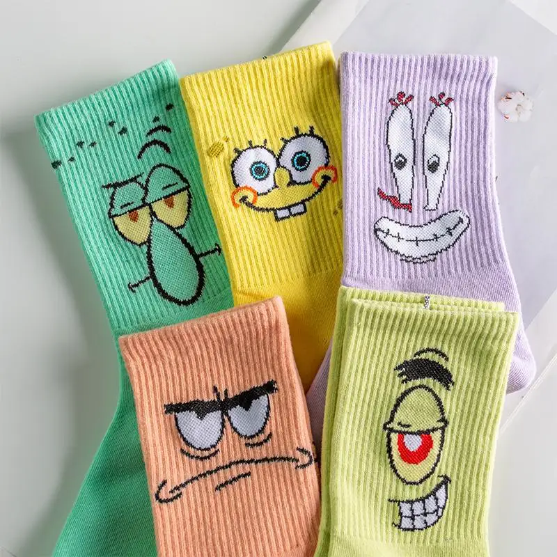 Hot Selling Funny Cute Cartoon Anime Stockings Soft Cotton Hip-hop Skateboard Funky Couples Cartoon Socks