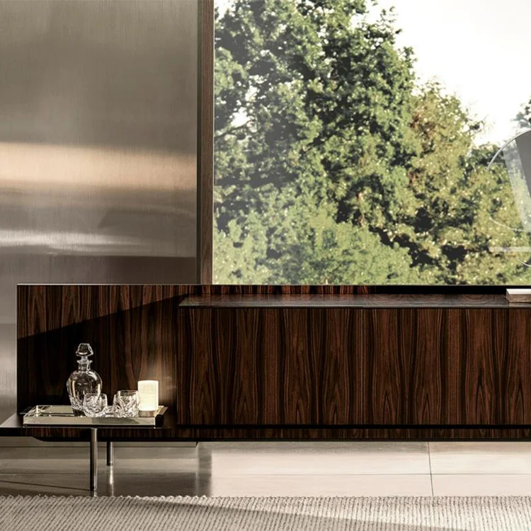 High-end customization house use living room TV stand modern Italian brand design wooden center TV cabinet